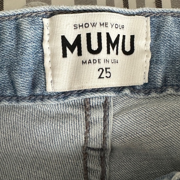 Excellent Show Me Your Mumu Nashville Slim Flare Jeans Size 25 Light Wash - Picture 8 of 8